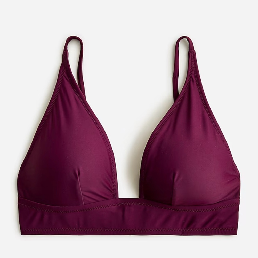 J. Crew Women’s Plunge Bikini Top in Iris - Size XL